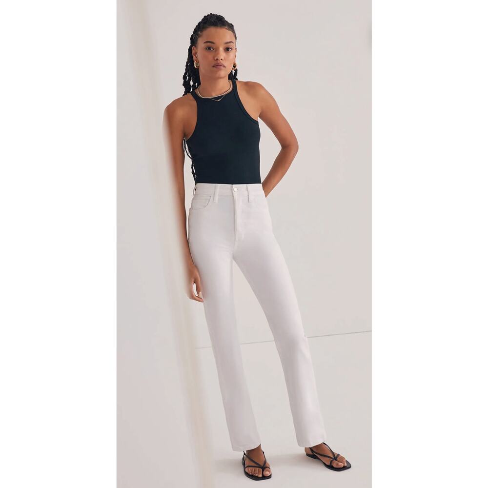 Favorite Daughter The Vivi High Rise Long Straight White Jeans 26 Bahamas NWT